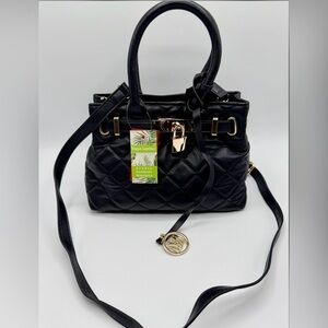 BADGLEY MISCHKA BLACK QUILTED CROSSBODY BAG